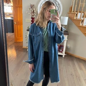Long jean jacket